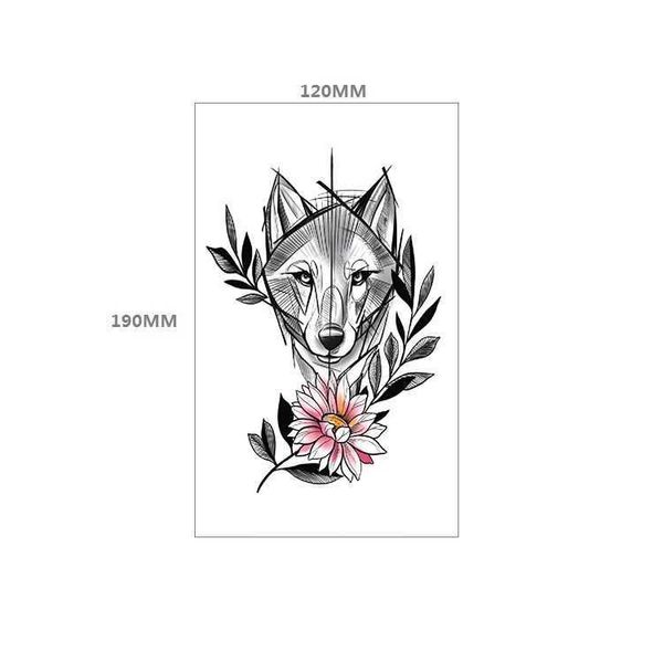 Trucco tatuaggio Adesivo stile bellezza TB S unicorno disegnato a mano fiore semplice totem volpe trasferimento dell'acqua