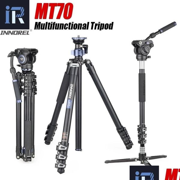 Selfie Monopods Innorel MT70 Portátil Câmera Profissional Tripé Monopé P Ografia Suporte Opcional Cabeça de Vídeo e Desktop Drop Delive Dhzb7