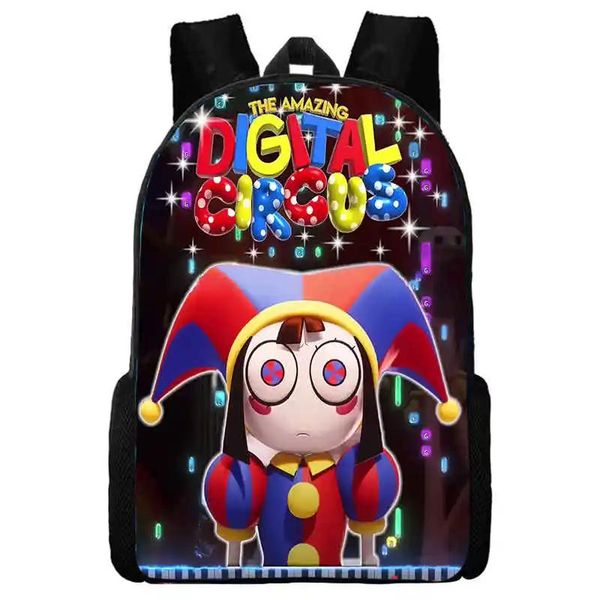 Taschen Nylon-Rucksack mit erstaunlichen digitalen Zirkus-Drucken, Cartoon-Anime-Spiel, Schultasche, individuelle Kindertaschen mit großer Kapazität für Jungen und Mädchen