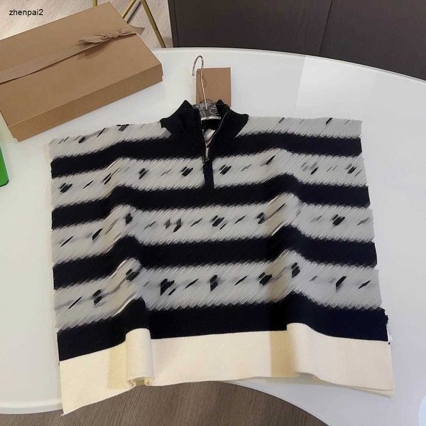 Ragazze di lusso Poncho senza maniche abiti firmati per bambini Taglia 90-160 Design a maglia per bambini Cappotto Strisce multicolori Giacca per bambini Jan10