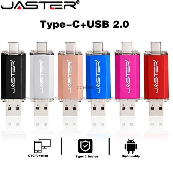 USB-флеш-накопители Type-C для смартфонов USB-флеш-накопитель с металлической ручкой оптом Водонепроницаемая карта памяти Реальная емкость 8G 16 ГБ 32 ГБ 64 ГБ 128 ГБ