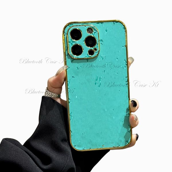 Custodie protettive elettrolitiche di lusso per iPhone 11 12 13 14 15 Pro Max Xs XR Max 7 8 Plus Mini Cover morbida trasparente Designer L Fiore Protezione per lenti Custodie per cellulari