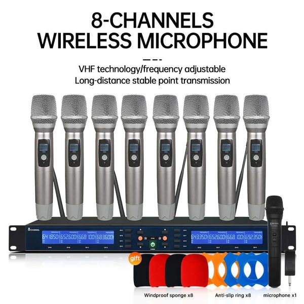 Микрофоны, портативный микрофон, беспроводные системы, UHF8-канальная конденсаторная гарнитура, караоке, акустическая студия, продажа, микрофон SM58D для певца