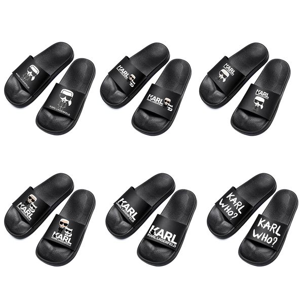 Luxus Designer Sandale Karl Lagerfield Frau Herren Slide Mode Tazz Slipper Gummisohle Sommer Strandschuhe Flache Slipper Mann Casual Flip Flop Sandale Pool Sliders