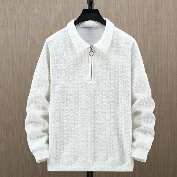 170 кг 10XL осенний воротник-поло плюс размер подростковый вязаный свитер белый черный мужской пуловер для мальчиков 9XL 8XL 7XL свободная спортивная одежда 240116