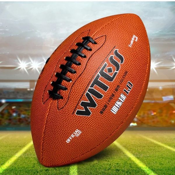 Pallone da allenamento antiscivolo per partite di football americano, rugby, misura standard 6, cucito a macchina, in PU, gioco resistente all'usura all'aperto 240116