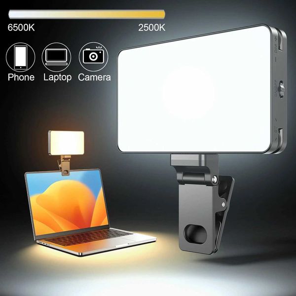 Luzes de selfie Mini luz de preenchimento Clip-on LED Luzes de selfie para telefone laptop tablet PC câmera universal recarregável fotografia maquiagem lâmpadas de preenchimentoL240116