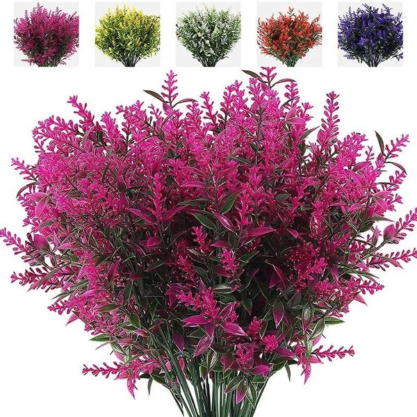 Fiori decorativi 8 pezzi Otto lavanda artificiale sono utilizzati per la decorazione esterna di cespugli anti-ultravioletti di case e uffici.