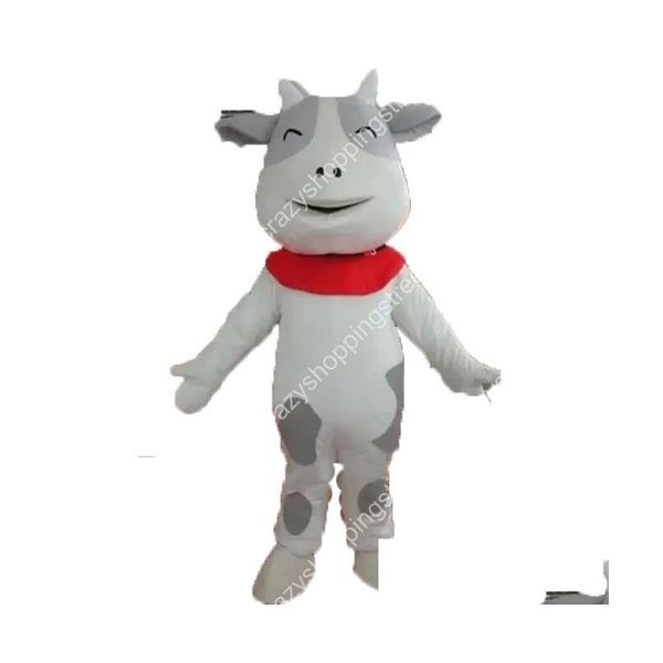 Trajes de mascote adorável traje de vaca personagem de desenho animado roupas halloween natal fantasia vestido de festa adt tamanho aniversário roupa ao ar livre su oto2d