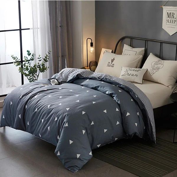 Set di biancheria da letto Geometria semplice Multi-size Tessili per la casa Copripiumino Federa Trapunta doppia pezzo singolo