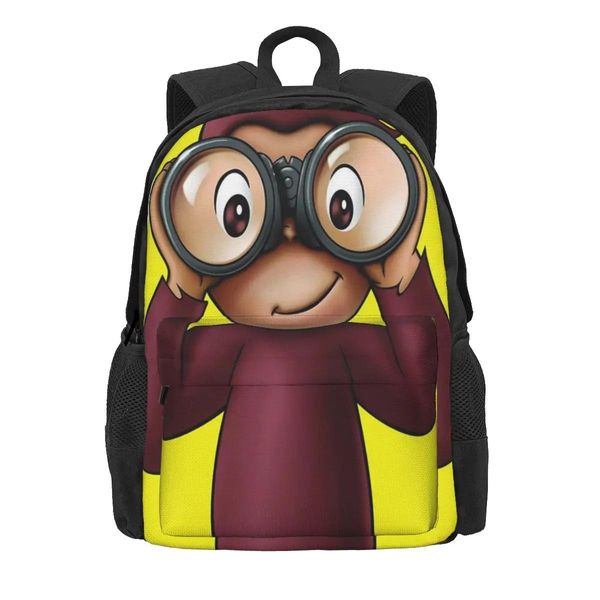 Borse Zaini Curious George Ragazzi Ragazze Bookbag Studenti Borse da scuola Zaino per bambini Zaino da viaggio Borsa a tracolla di grande capacità