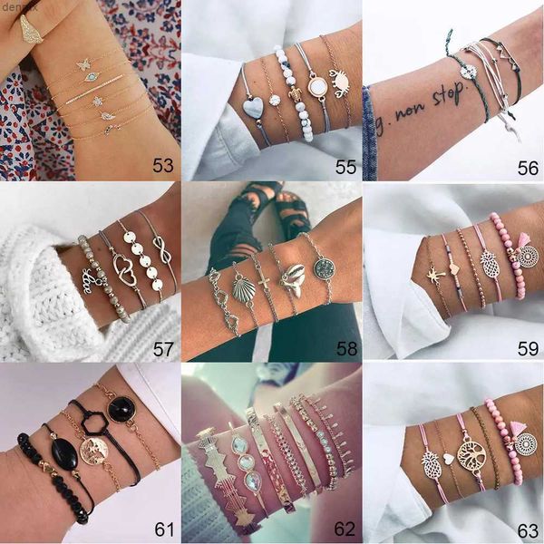 Charme pulseiras estilos mistos pulseiras multicamadas pulseiras natureza pedra miçangas jóias caranguejo tartaruga boho borla cristal pulseiras femela jóias