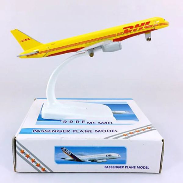 16CM 1 400 B757-200 Modell DHL Express Delivery Airlines mit Basislegierungsflugzeug, Sammlerstück, Ausstellungsmodellkollektion 240115