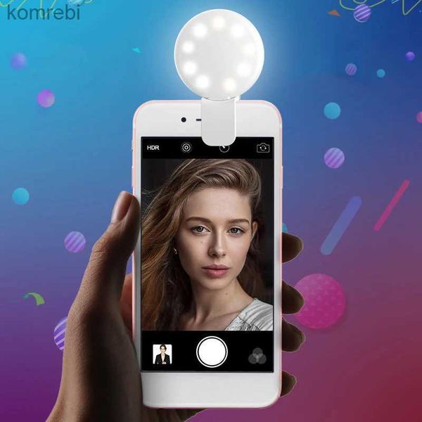 Selfie Lichter 1PCS Universal Telefon Selfie LED Ring Blitzlicht Tragbare Telefon Selfie Lampe Leuchtende Clip Lampe Kamera Fotografie videoL240118