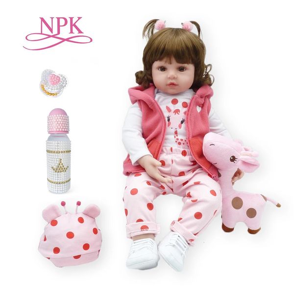 Boneca bebe reborn criança 47cm silicone macio reborn bonecas corpo macio lifelike menina natal surprice menina presentes boneca 240116