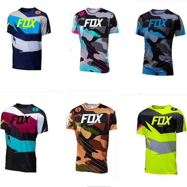 Squisita volpe xamo Jersey fuoristrada moto da corsa manica lunga MX fuoristrada mountain bike fuoristrada estate t-shirt da uomo