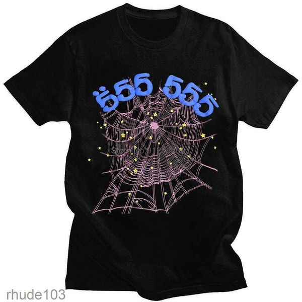 T-shirt da uomo Stampa vintage Sp5der 555555 Angel Number t Shirt Uomo Donna b Qualità Spider Web Pattern T-shirt Top Tees G230427 RPRS RPRS