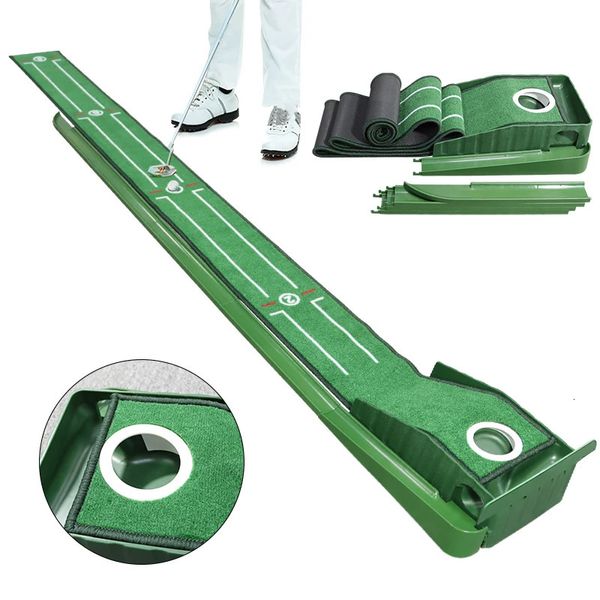 Портативный коврик для гольфа Putting Green с автоматическим возвратом мяча для использования в помещении или на открытом воздухе, автоматический 240116