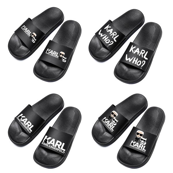 Karl Lagerfield Mulher Borracha Sliders Designer Sandália Moda Slide Sapato de Luxo Flip Flop Mens Tazz Slipper Moda Casual Verão Beach Flat Sandale Mocassins DHgate