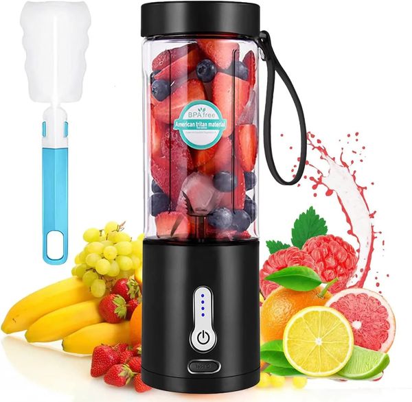 Spremiagrumi elettrico portatile da 530 ml Mini frullatore di frutta Frullato di formaggio Arancia Limone Succo fresco Shake Squeezer Miscelatore di ricarica USB Tazza 240116