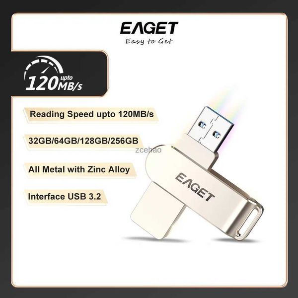 USB Flash Drives Eaget F60 USB 32GB Pendrive 64GB 128GB 256GB USB Flash Drive Bellek Çubuğu USB 3.2 Telefon Dizüstü Bilgisayar veya Daha Yüksek Sürüm