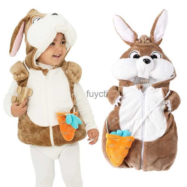 Outros suprimentos para festas de eventos Umorden Halloween Purim Páscoa infantil criança coelho coelho fantasia colete com capuz com cenoura espessamento de inverno 2 cores 1-2T 2-3T YQ240116