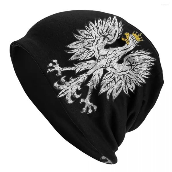 Berretti Cappello con stemma polacco Logo Cappello per cofano Cool Skullies per esterni Berretti Polska Cappellini caldi a doppio uso unisex