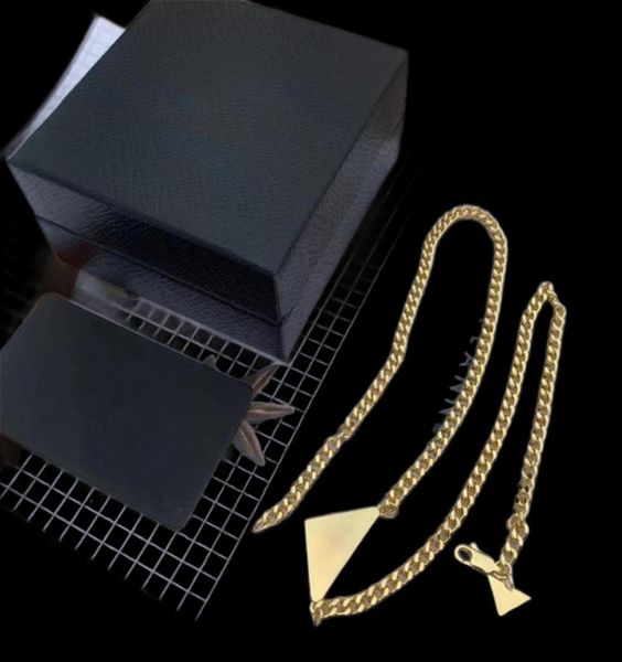 Gioielli di stilista collane con ciondolo da uomo gioielli in acciaio inossidabile oro argento per donne trendy a strati Triangolo invertito p6431054