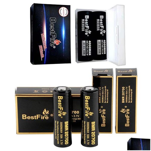 Baterias originais bestfire bmr imr 21700 4000mah 60a 20700 3000mah 50a bateria recarregável de lítio em estoque 100% autêntico drop deli ot41m