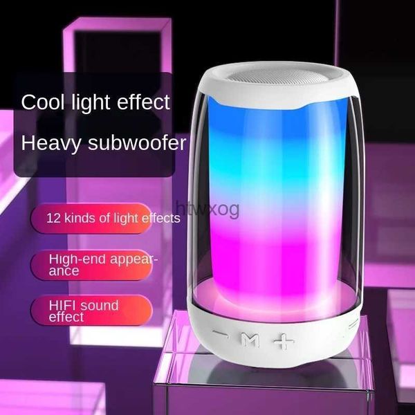 Alto-falantes portáteis coloridos sem fio luminoso bluetooth alto-falante subwoofer computador desktop tws cartão u disco telefone móvel pequeno som flash venda yq240116