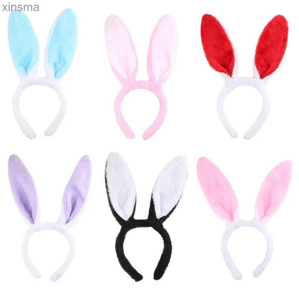 Fasce per capelli Simpatiche orecchie da coniglio in peluche Fascia per capelli Pasqua Morbide orecchie da coniglio Fasce per capelli per donne Ragazze Anime Decorazioni Cosplay Hairwear Dress Up YQ240116