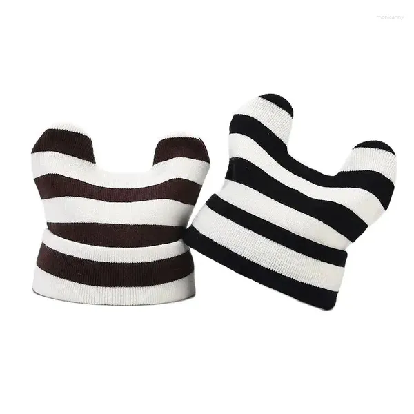 Berets Outono e Inverno Algodão Estilo Dos Desenhos Animados Engrossar Chapéu De Malha Quente Skullies Cap Beanie Para Homens Mulheres 142