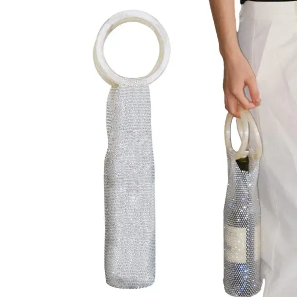 Opbergzakken Sparkly Wijn Tote Herbruikbare Draagtas Stevig Handvat Fles Beschermend Reizen Voor Huwelijksgeschenken 750Ml