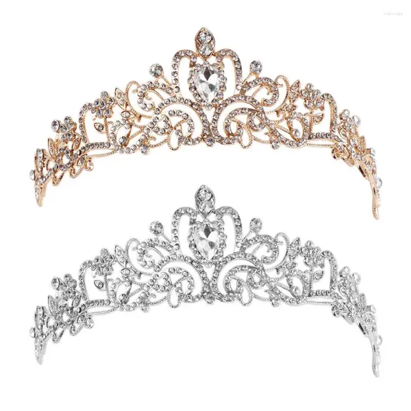 Haarspangen Exquisite Mädchen Strass Stirnband Legierung Prinzessin Krone Braut Hochzeit Schmuck Koreanischen Stil Kopfbedeckung Frauen Tiara