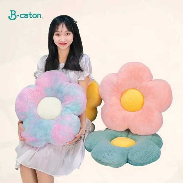 Juguetes de peluche Cojín de asiento de flor de margarita de peluche Forma de girasol Niños Niña Dormitorio Asiento Almohada Oficina Decoración de la habitación Cojines de sofá 35 cm 240116