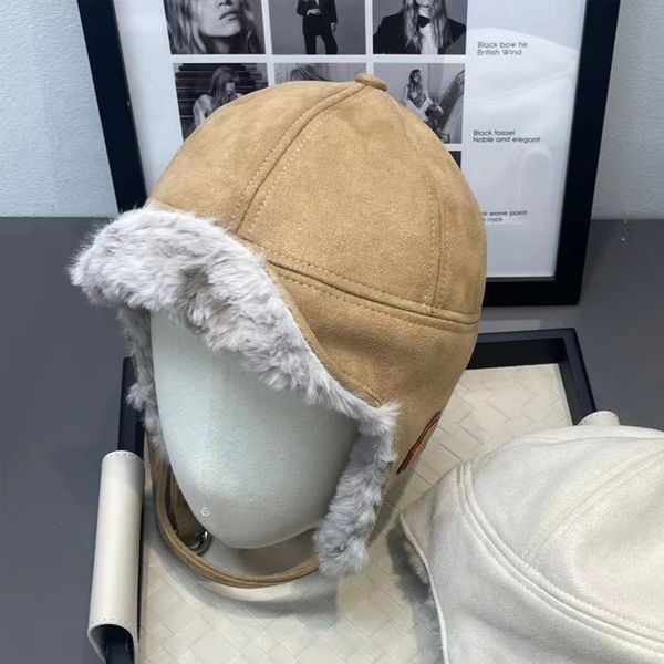 Дизайнерские женские кепки, новая зимняя панама с теплой хлопковой защитой ушей, плюшевые шапки унисекс-траппер