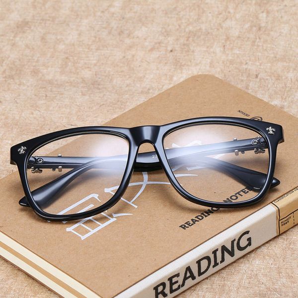 2024 Luxus-Designer-CH-Sonnenbrille für Damen, verchromte Brillengestelle, flache Herrenlinse, quadratisch, groß, ausgestattet, Myopie-Herz-Brillengestell, Damen-Unisex-Brille, CU3A