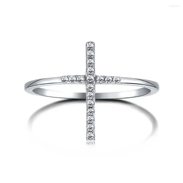 Anéis de cluster Karloch S925 Sterling Silver Ring High Grade Zircon Set Moda Hip Hop Design Fine Closed