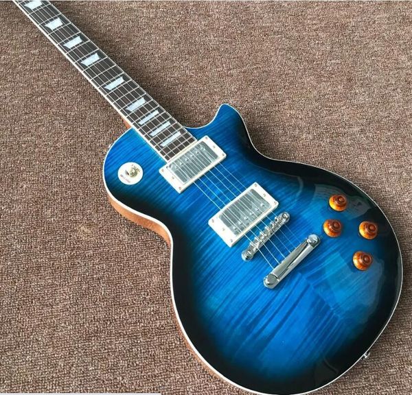 Yeni Standart Özel R9 Blue Tiger Flame Elektro Gitar Standardı 59 Gitaar