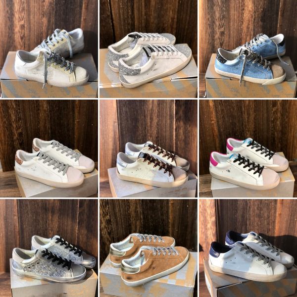 Designer Italien Marke Frauen Freizeitschuhe Rosa Gold Glitzer Pailletten Klassische weiße Do-old Dirty Star Sneakers Herren Frau Luxusschuhe