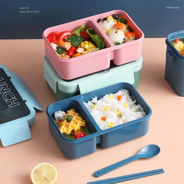 Посуда, 2 сетки, пластиковый герметичный ланч-бокс с посудой, герметичные коробки для пикника, бенто, кухонный контейнер для хранения для детского работника
