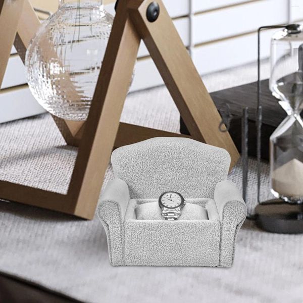 Bolsas de jóias Sofá Forma Watch Display Holder Caixa de pulseira portátil com travesseiro único