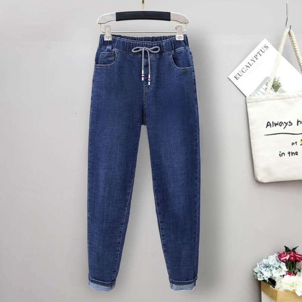 Jeans da donna di grandi dimensioni, pantaloni casual Harlan dalla vestibilità ampia e dimagranti, 200 libbre, sorella paffuta che indossa pantaloni da papà carota