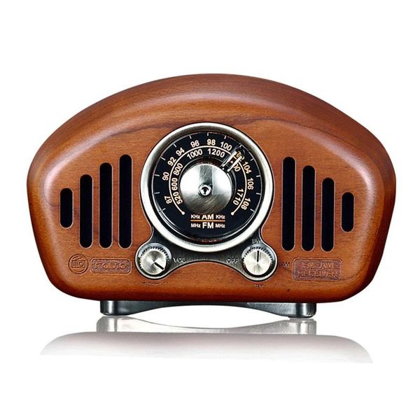 Radyo Taşınabilir Ceviz Vintage Ahşap AM/FM Alıcı Bluetooth Retro Radyo Klasik Bas Aux TF MP3 Müzik Oyuncu Kutusu Hoparlör Radyo