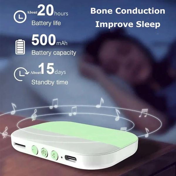 Lautsprecher Mini-Knochenleitungs-Bluetooth-Lautsprecher Schlafhilfe Ultradünne kabellose Soundbar unter dem Kissen Stereo-Musikplayer Lange Standby-Zeit