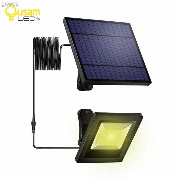 Lâmpadas de gramado LED solar luz lâmpada de parede ao ar livre 30LED luz solar com cabo de 5m com bateria solar para jardim iluminação interna ao ar livre YQ240116