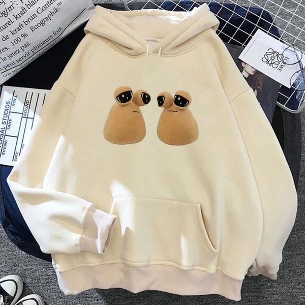 Hoodies femininos Pou Mulheres Anime Manga Longa Top Estilo Coreano Moletons Kawaii Roupas