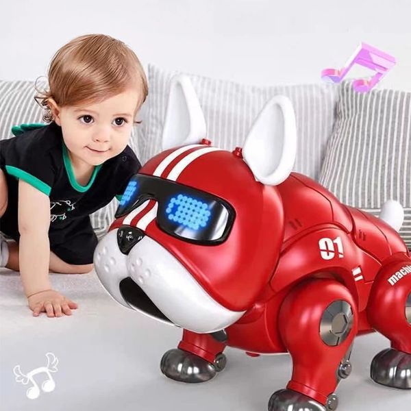 Сенсорные функции Робот-щенок с пением, танцами, прогулкой Программируемый робот Жестокая собака Робот-собака для детей 3 Детская игрушка 240116