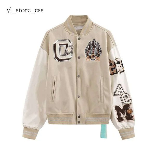 Off White Jacket Jaquetas Masculinas Jaquetas Masculinas Mens Off White Designer Windbreaker Varsity Vintage Solto Off White Hoodie Long Baseball 6441