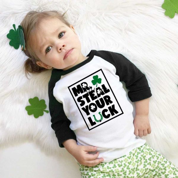 T-Shirts Mr I Steal Your Print Kinder T-Shirt Tops St. Patrick's Day Jungen Mädchen Raglan Kleidung Outfit Urlaub ld Urlaub T-Shirtvaiduryc